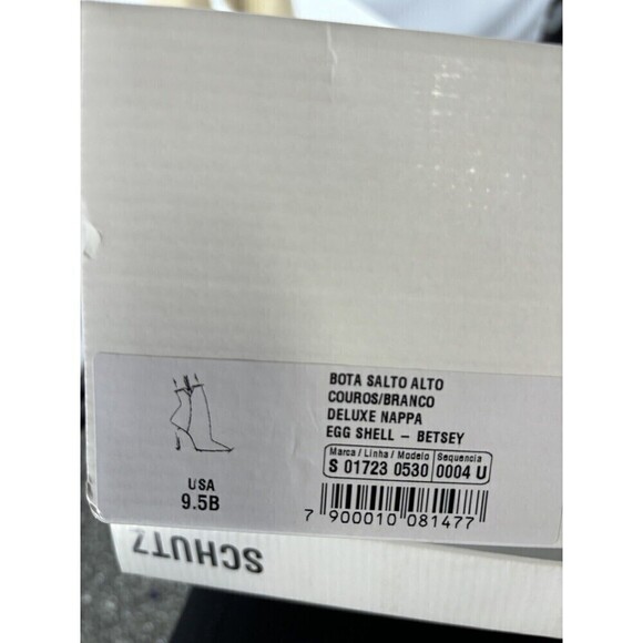 NIB Schutz Betsey Ankle Boot Eggshell Cream Leather Deluxe Nappa 9.5 B Stiletto - Picture 11 of 12